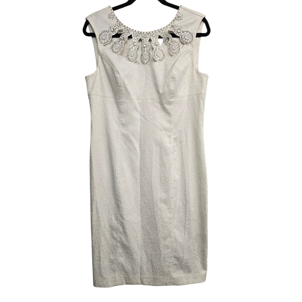 Adrianna Papell Beaded Cocktail Dress 12 Old Money Glam Art Deco Wedding Gatsby